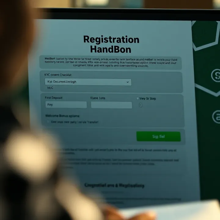 Melbet Registration and Free Play Promotion Mobile device showing Melbet website registration page with promotional banners for free play offers