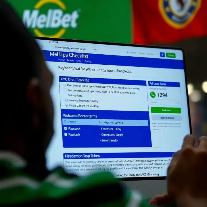 Mobile device screen showing Melbet app interface with betting options