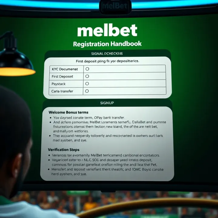 Melbet Dollar Account Registration Interface for Nigerian Users User navigating Melbet dollar account registration on a digital device