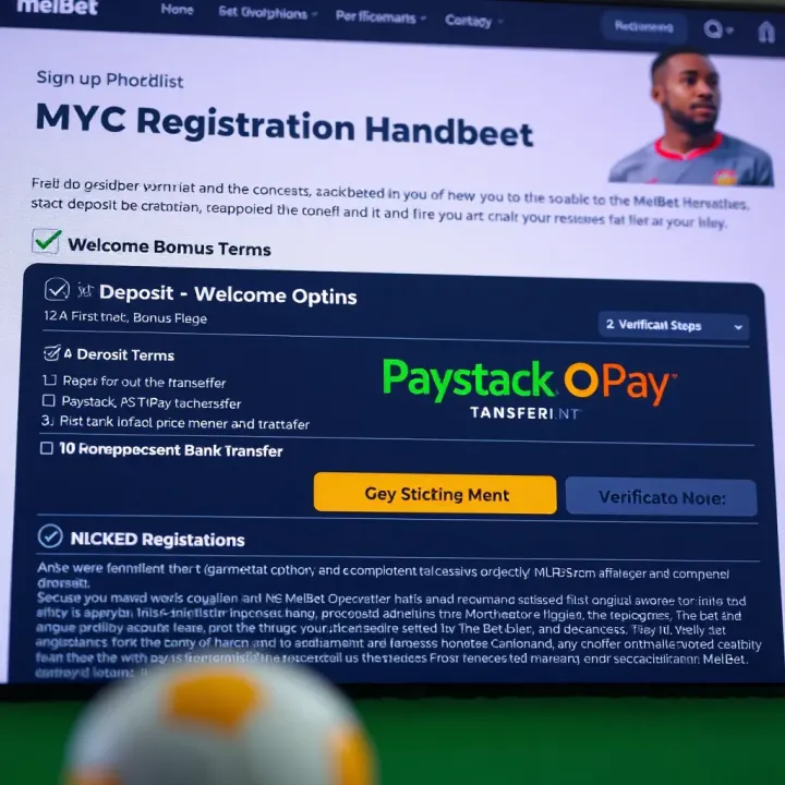 Illustration of a secure betting transaction on the Melbet platform with Nigerian currency symbols