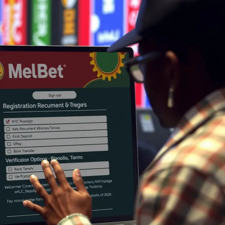 User interface showing MelBet virtual platform login screen on a digital device